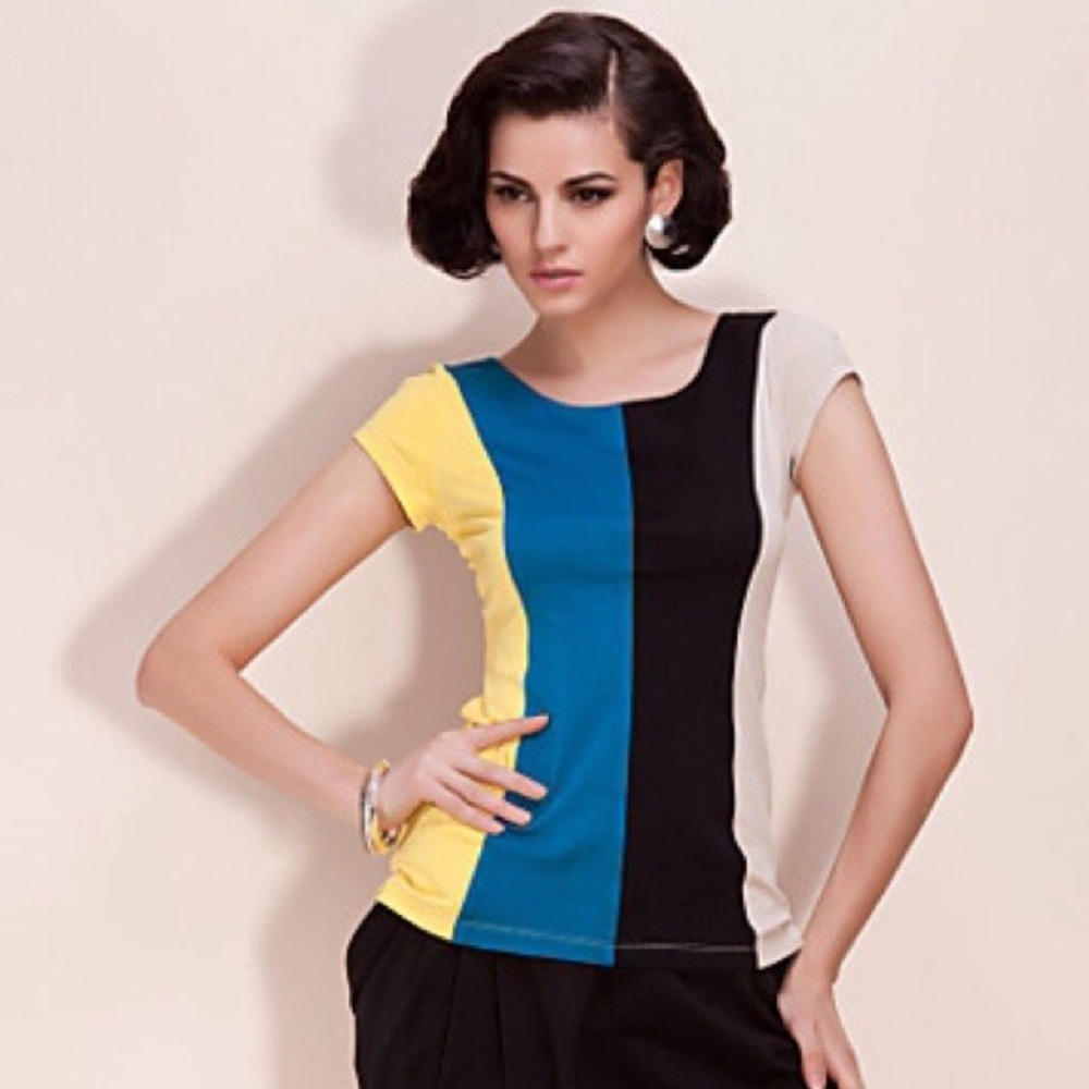 ✨TS Three Seasons Multicolor Fitted Shirt Top